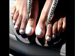 Nice film category feet (151 sec). Destiny Blue Toenails.